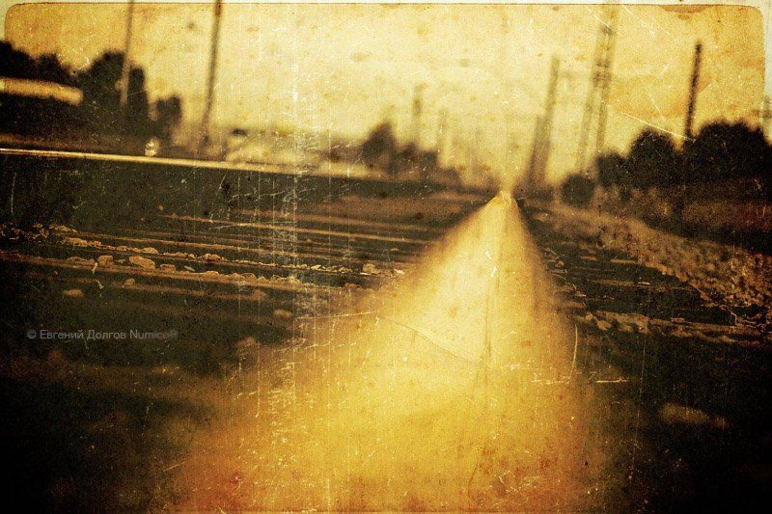 рельсы, закат, железная дорога, камни, провода, красноярск, Евгений Долгов NumicoR