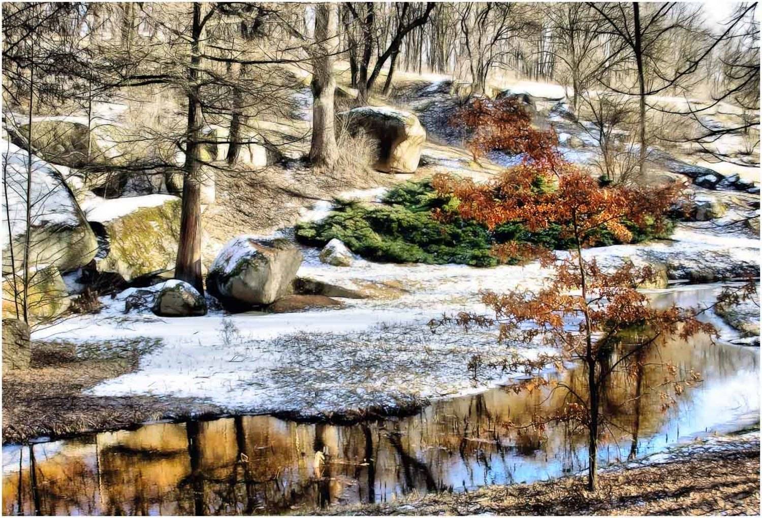 пейзаж, природа, река, скалы, Александр Батурский