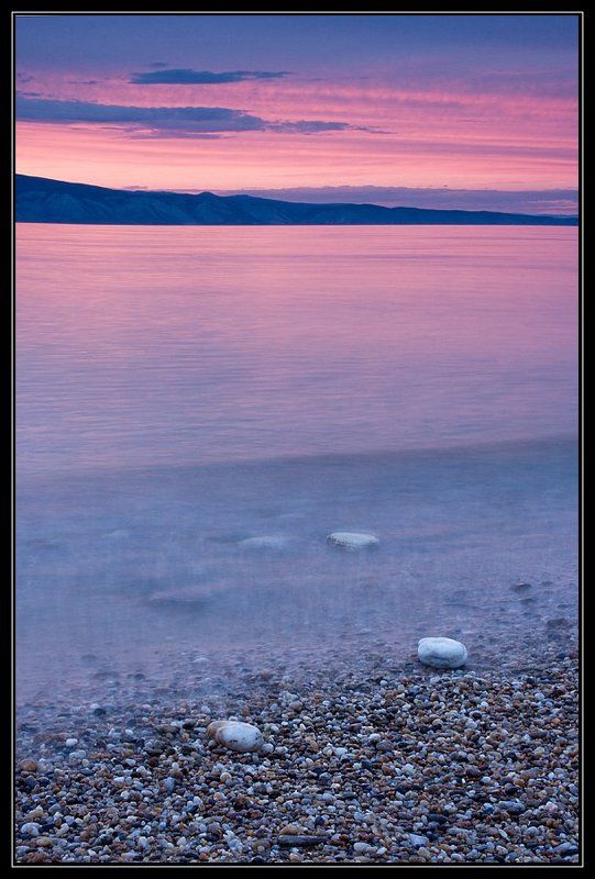 байкал, ольхон, рассвет, закат, вода, фаниз Сиреневый рассвет фото превью