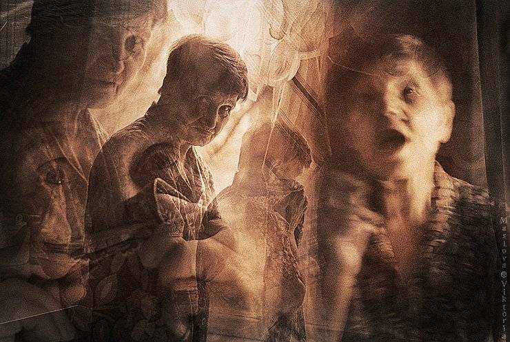 странность, женщина, коллаж, страх, ужас, глаза, bioskiss