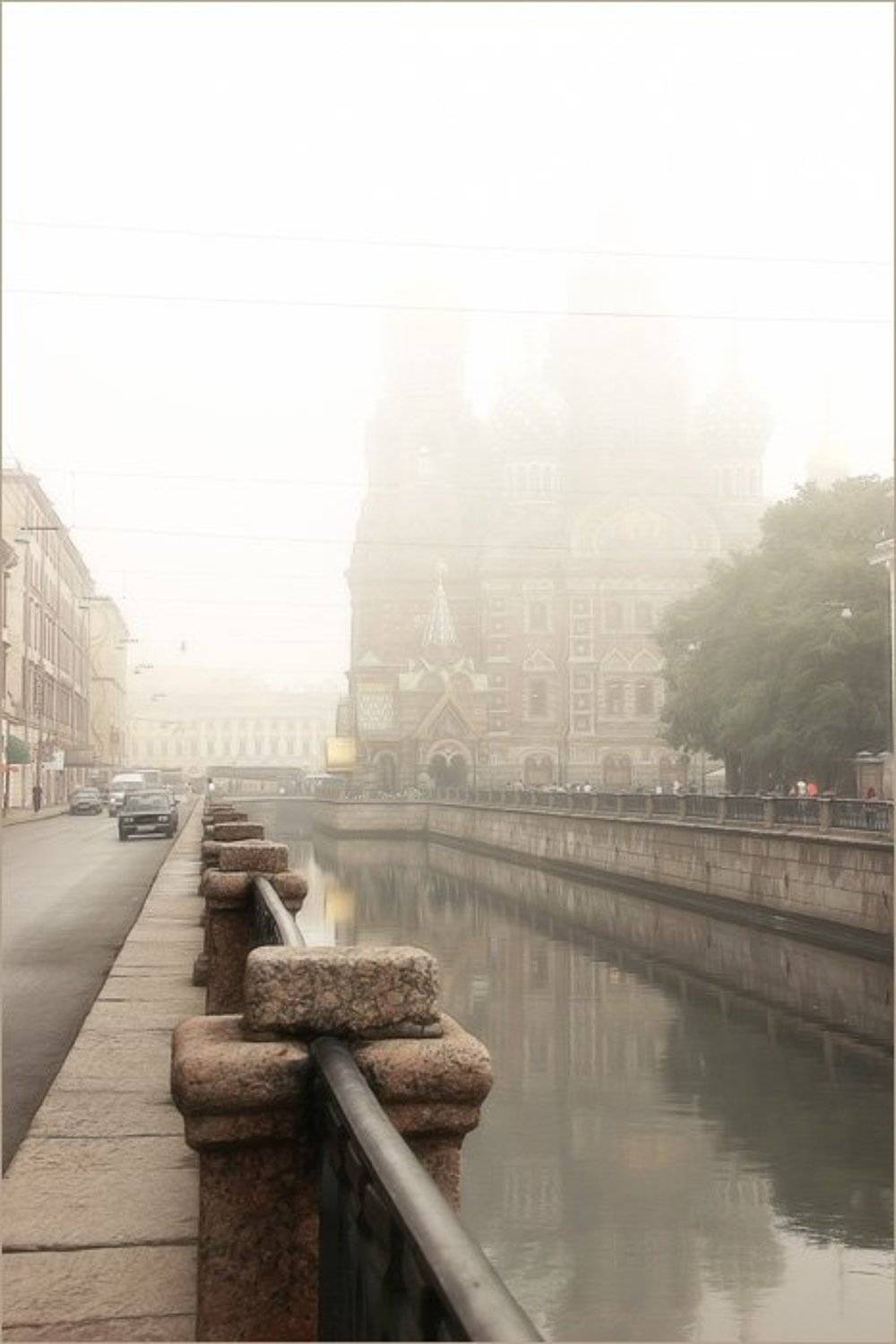 питер, петербург, город, река, вода, канал, грибоедова, здание, памятник, история, архитектура, харм, церковь, спас на крови, утро, туман, набережная, парапет, dyadyavasya, Дмитрий Шамин