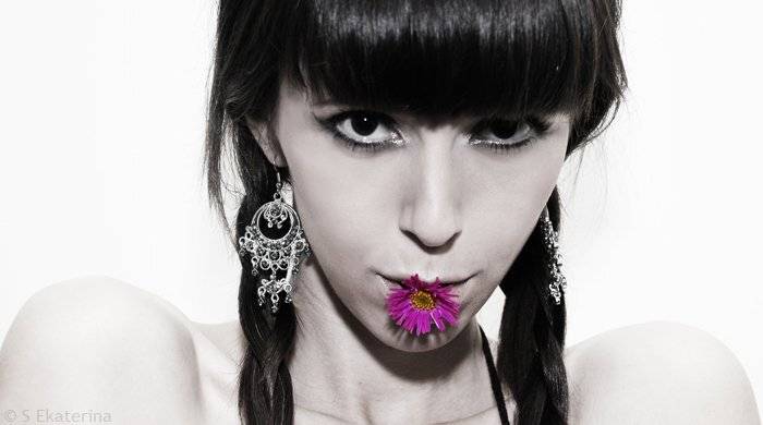 цветочек, девушка, портрет, косички, Екатерина