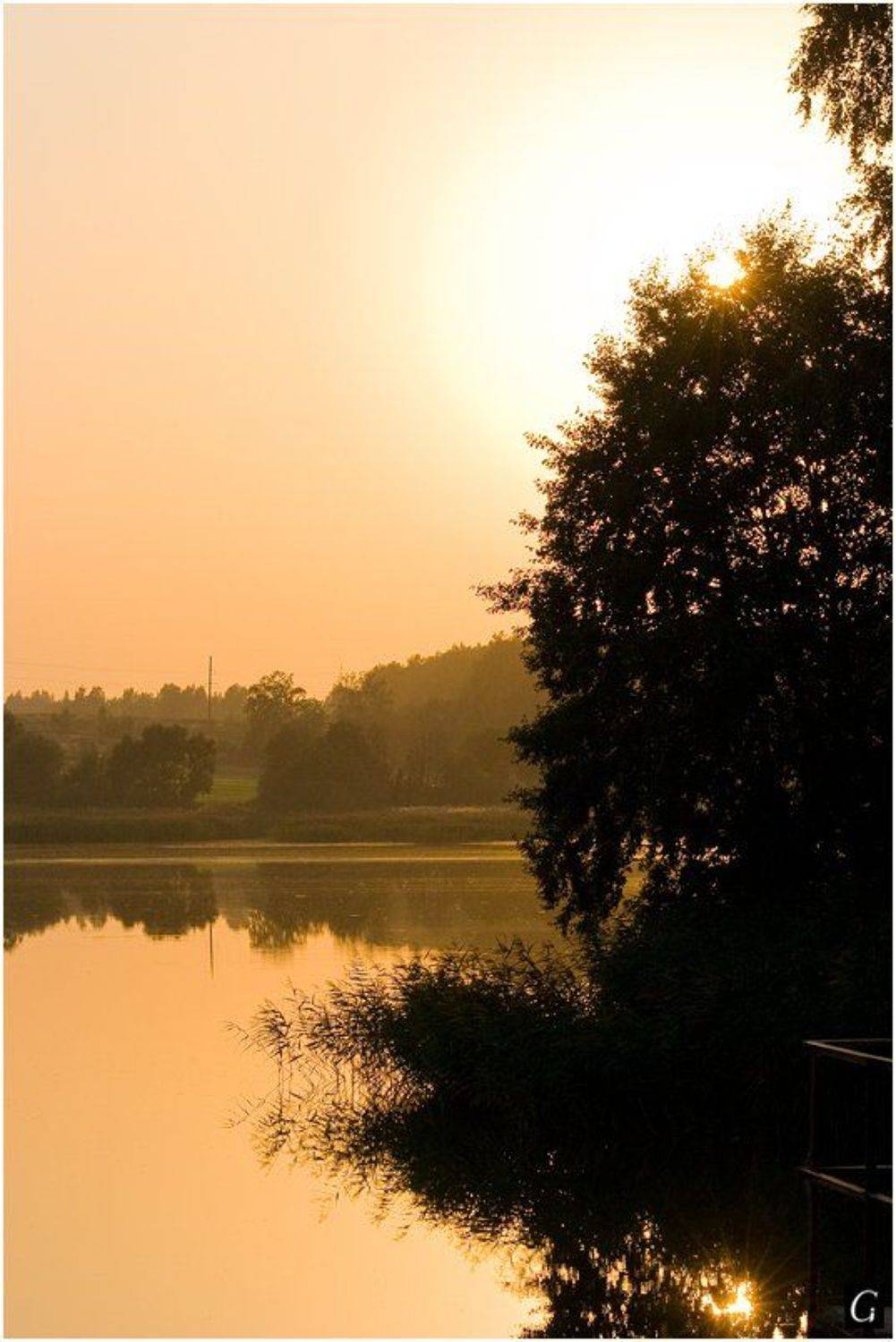 персиковые, тона, талашкино, свет, закат, пруд, дымка, солнце, вечер, Gorshkov Igor_Feanorus