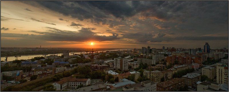 новосибирск, город, закат, сибирь, аня графова Закат над городом фото превью