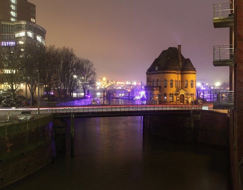 германия, гамбург, вечер,мост Вечерняя зарисовка фото превью