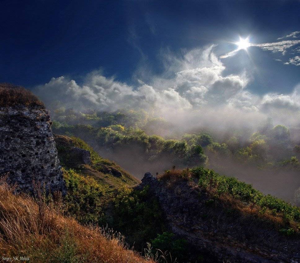 горы, дымка, солнце, небо, Melnik-oy Serg-N-