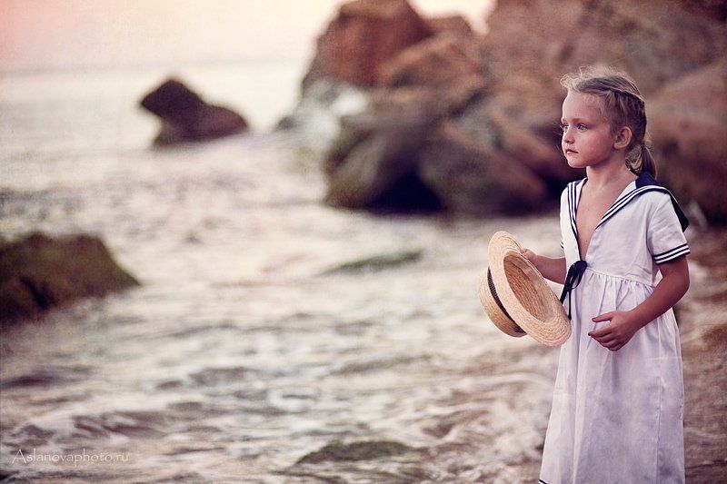 Девочка, Детский портрет, Море  фото превью