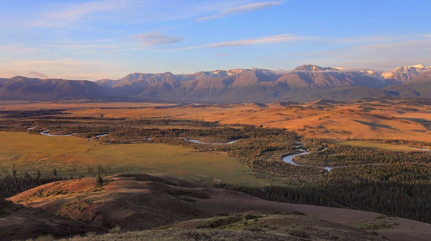 алтай, пейзаж, природа, горы, река, рассвет, дымка, река, долина, Sokolova Tatiana