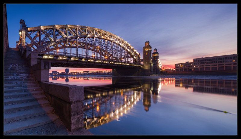 санкт, петербург, петроград, ленинград, большеохтинский, петра, великого, нева, мост, река про рассвет у Большеохтинского Моста или... фото превью