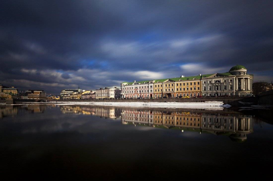 Длинная выдержка, Москва, Москва-река, Отражение, Река, Дара Пилюгина