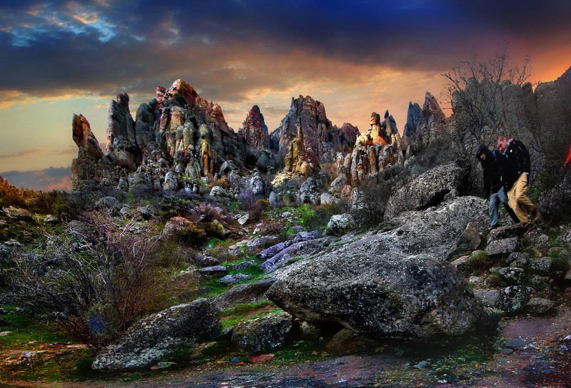 алушта, водопад, горы, демерджи, джур-джур, крым, симеиз, скалы, чатырдаг, панагия, зеленогорье, каменные-монстры-крыма На туманном Демерджи... фото превью