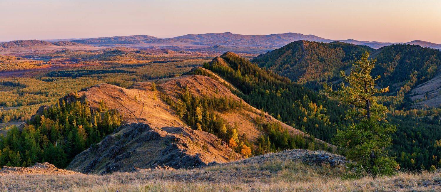 осень, пейзаж, панорама, южный урал, башкирия, горы, Данил Ромодин