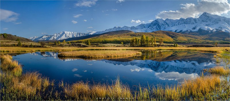 республика алтай, урочище ештыкёль, озеро джангысколь, северо-чуйский хребет Золотая осень на Алтае фото превью