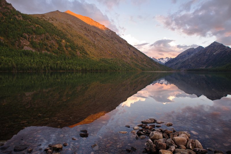 Алтай, озеро, вечер, закат, горы, мультинские, лето Мультинский закат фото превью
