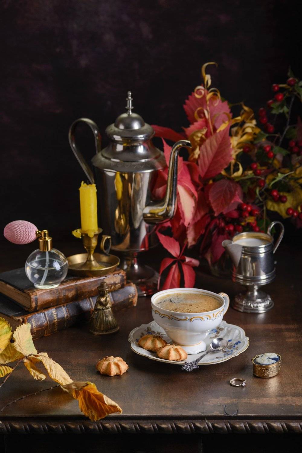 осень, кофе, листья, fashionfoodfoto