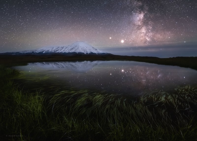 камчатка,толбачик,ночь,пейзаж,звёзды Ночь в долине великанов... фото превью