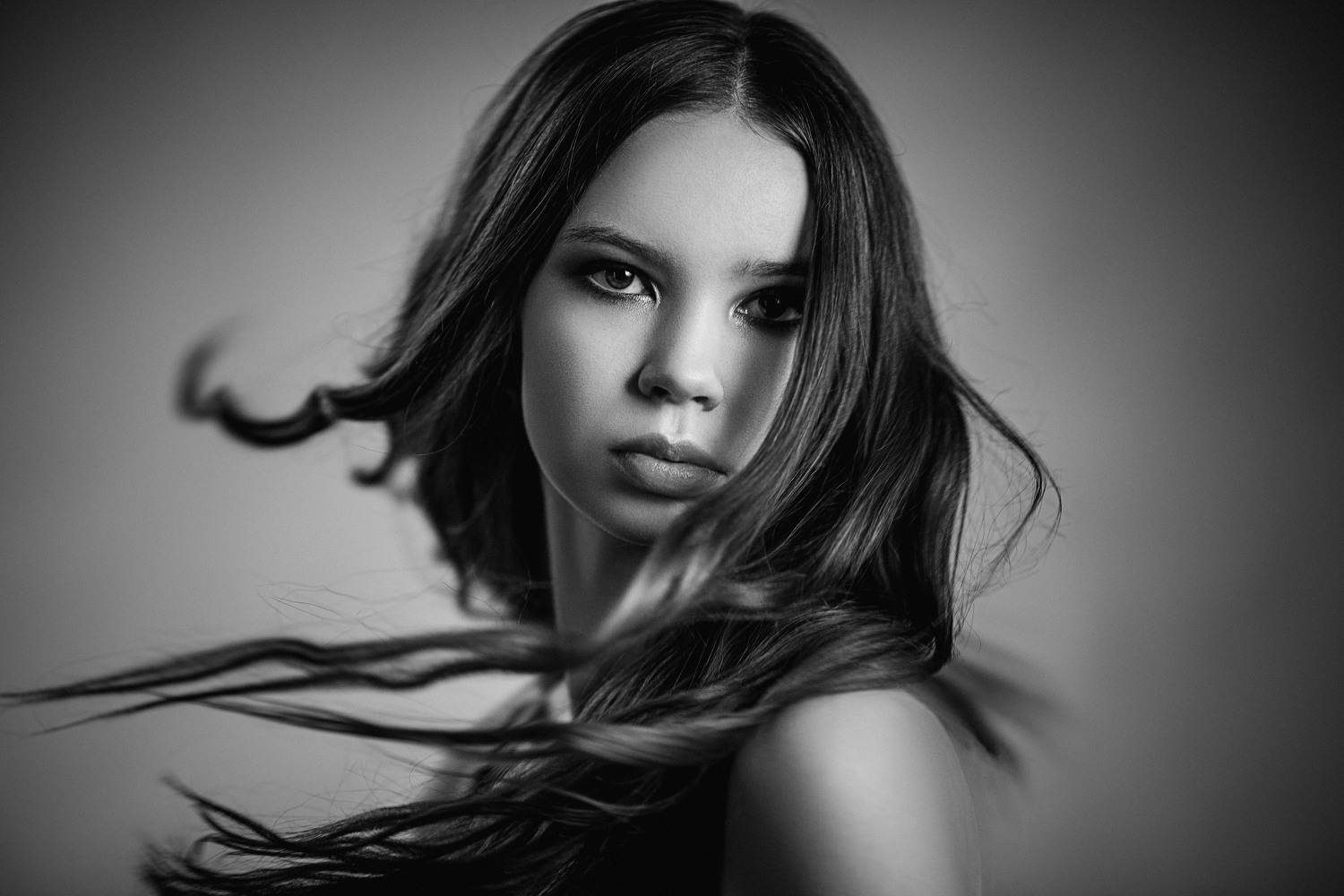 девушка, модель, портрет, фотосессия, студия, макияж, гламур, модельные тесты, girl, beauty, perfect, model, modeling, young, portrait, make-up, glamour, studio, studio shot, чб, чёрно-белое фото, bw, black and white,  творческий портрет, женский портрет, Владимир Васильев