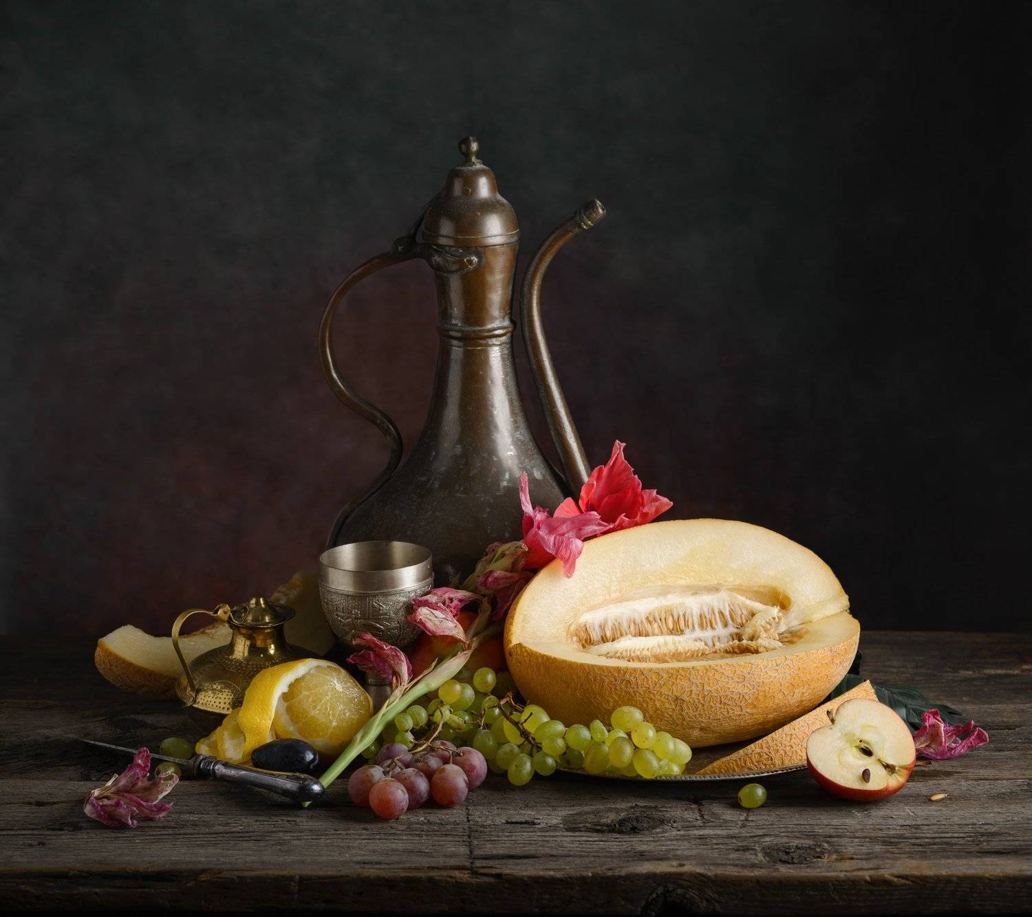 дыня, виноград, лимон, кумган, fashionfoodfoto