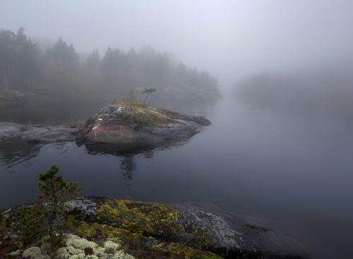 Акварельное утро на Ладоге