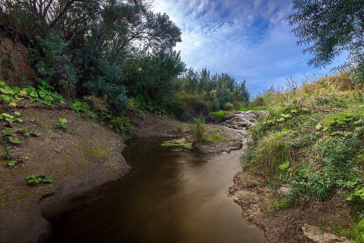 Сентябрь, овраг, ручей, Владислав Никишин