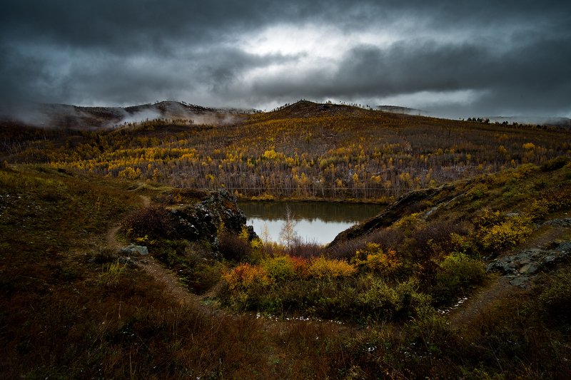 Осенний туман фото превью