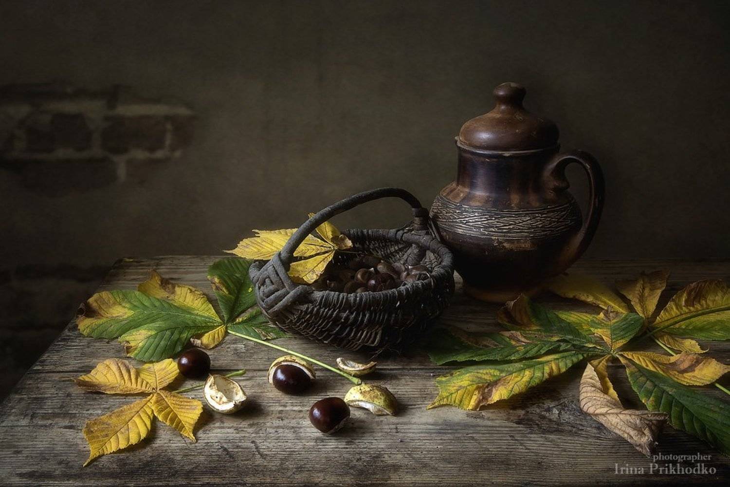 натюрморт, осень, настроение, каштаны, деревенский, Ирина Приходько