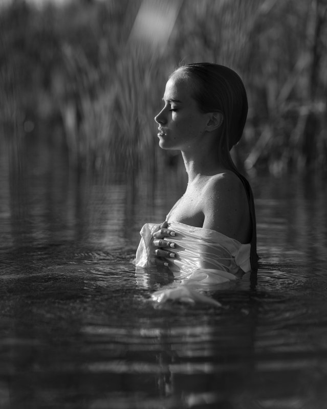 woman, lake, sunset, girl, portrait, water Gabia фото превью