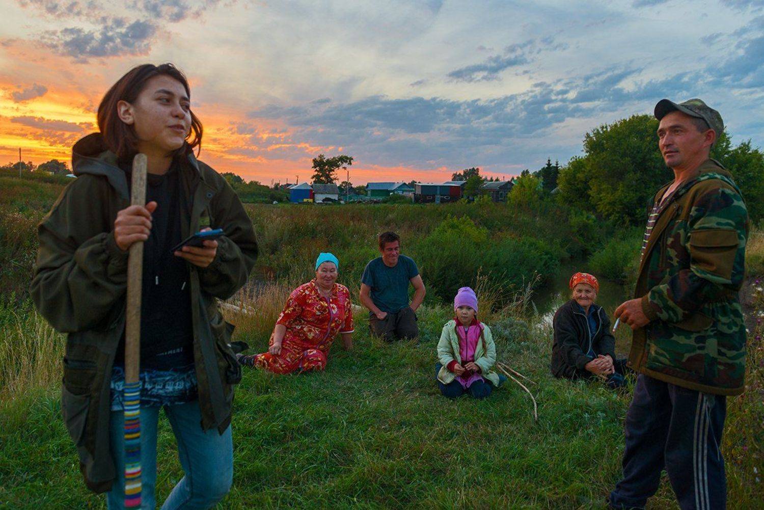 осень, закат, село, Владислав Никишин