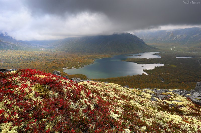 кольский, север, заполярье, хибины, малый вудъявр Над Вудъявром низко тучи фото превью
