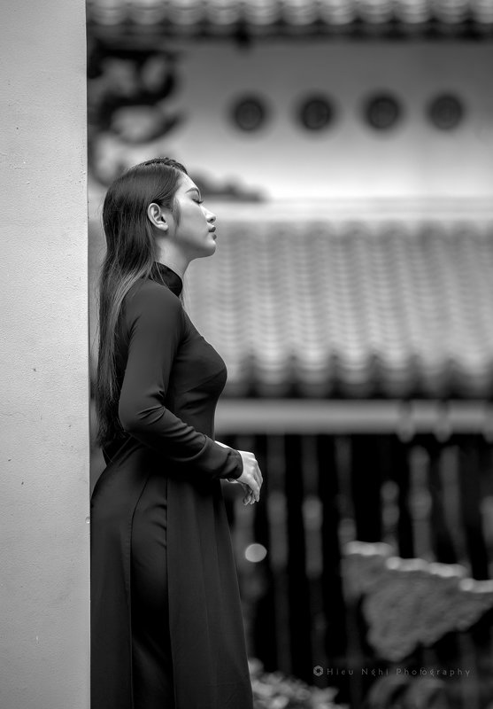 ao dai, long dress, charming, pagoda, traditional, sad Nostalgia фото превью