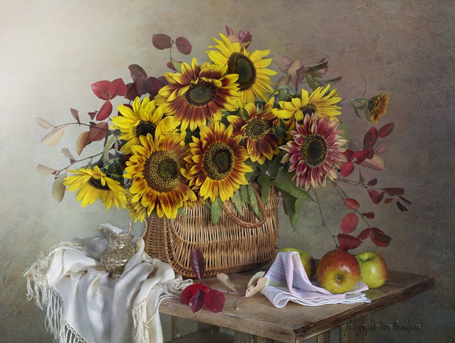 подсолнух,натюрморт,цветы,осень,вера павлухина,, Вера  Павлухина
