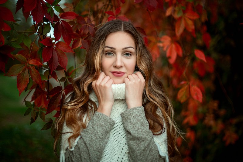 красота, портрет, девушка, осень Осенний портрет фото превью