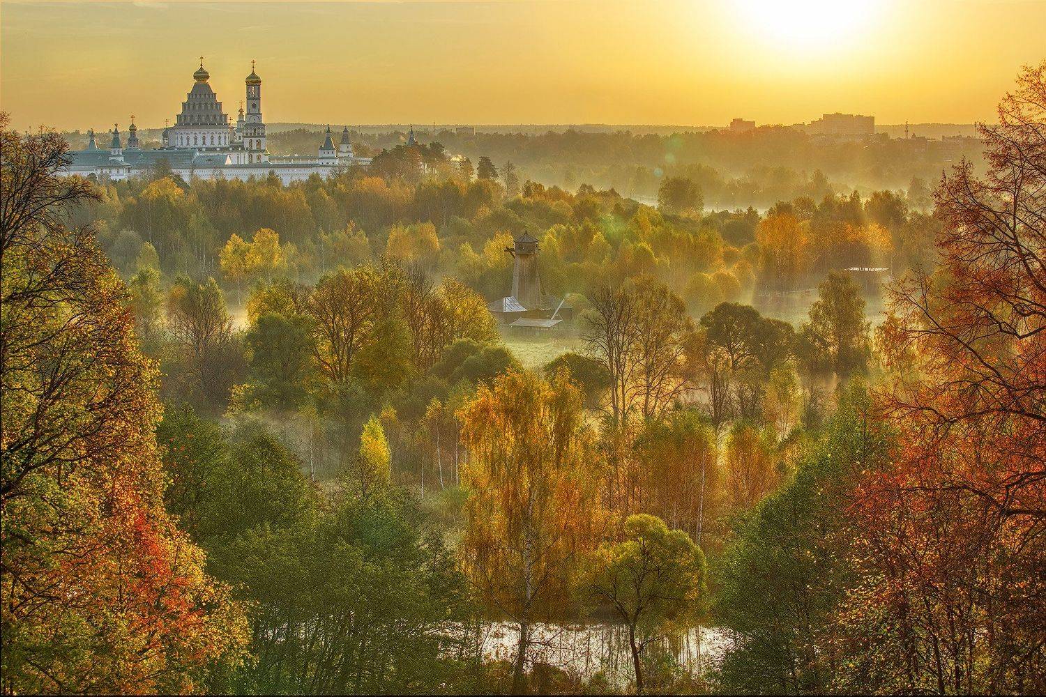 пейзаж, истра, новоиерусалим, утро, восход, осень, тепло, Александр Аседач