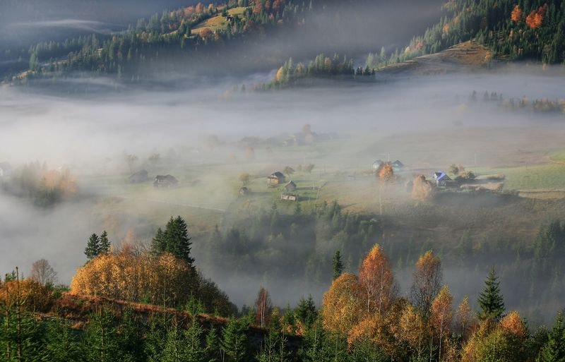 Осеннее утро в Карпатах фото превью