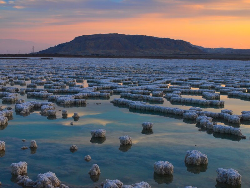 The Dead Sea,Salt,Sunset фото превью