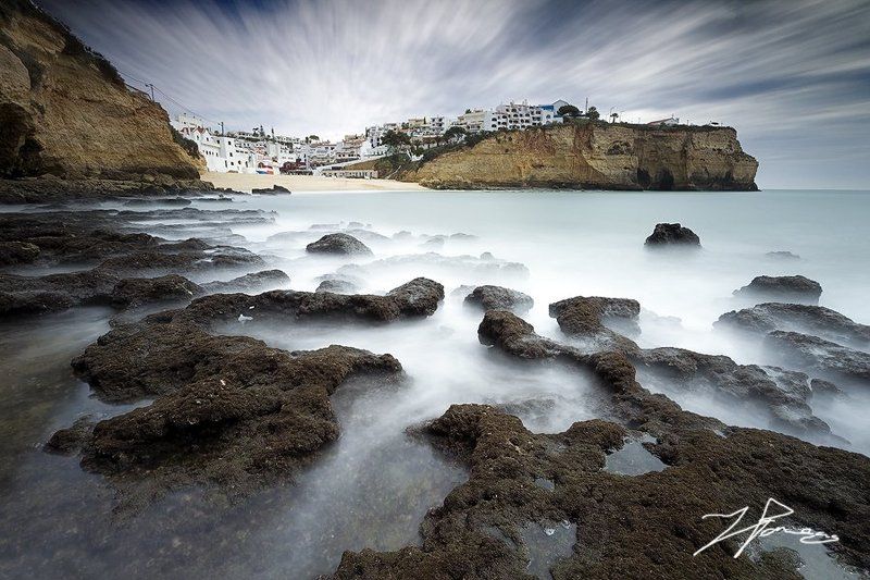 carvoeiro,village,seascapes,sea,sky,landscapes,water,blue,long exposure Fishing Village фото превью