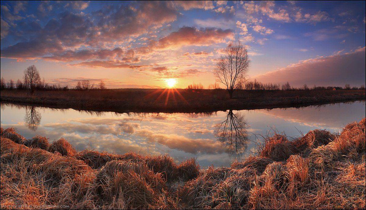 река,рассвет,утро,весна,отражение, Антон Петрусь