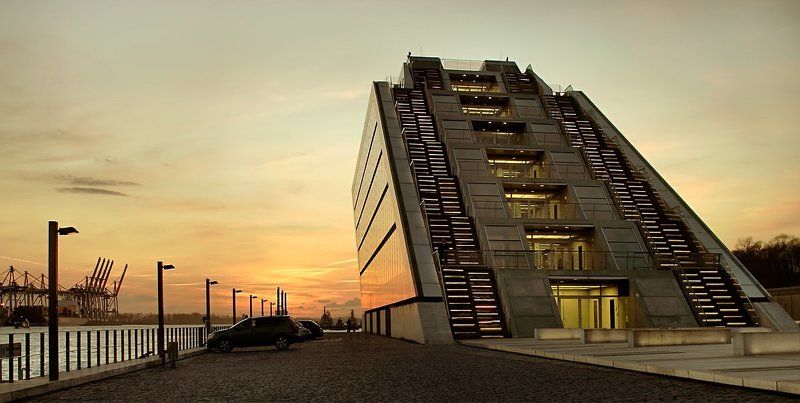 германия, гамбург, вечер,эльба  фото превью