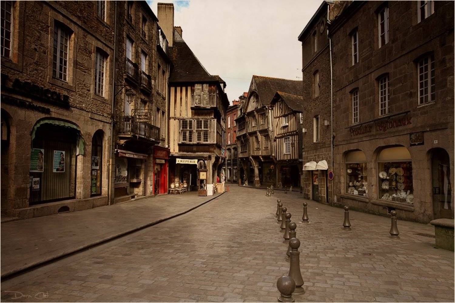 франция, динан, город, улочка, средневековье, дома, Darn Cat