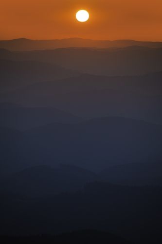 Golden to Blue Hour over the Carpathian Mountains