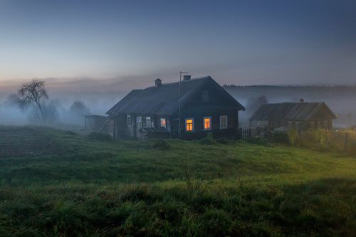 Вечер в вепсской деревне