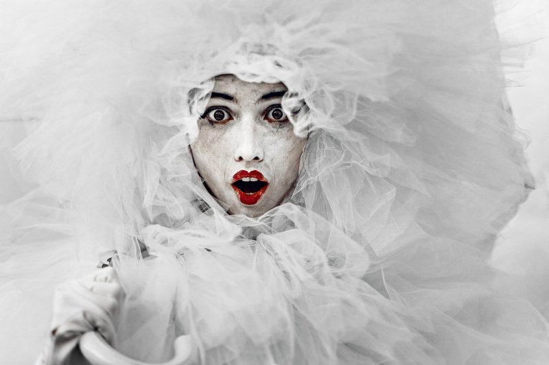 портрет, белый, мим, удивление, portrait, white White фото превью