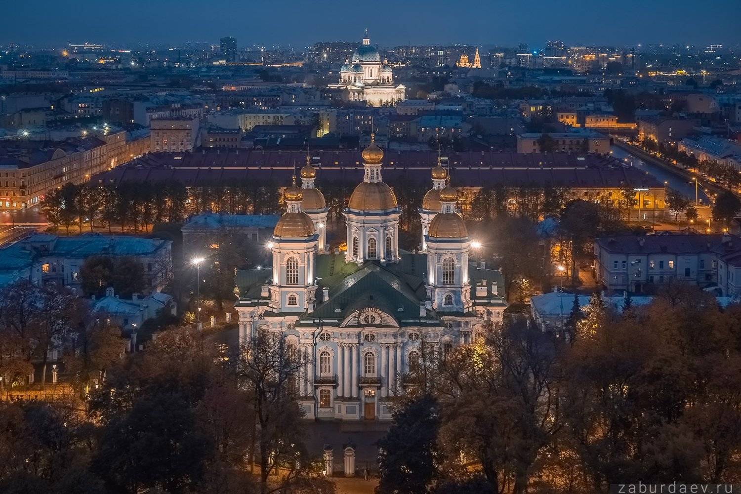 россия, петербург, осень, вечер, собор, дрон, Станислав Забурдаев