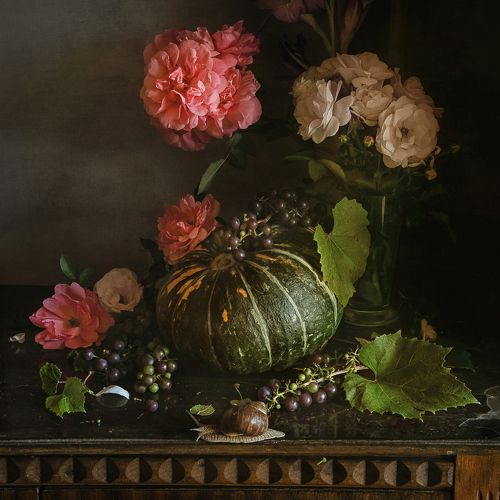 Про тыкву, цветы и улитку