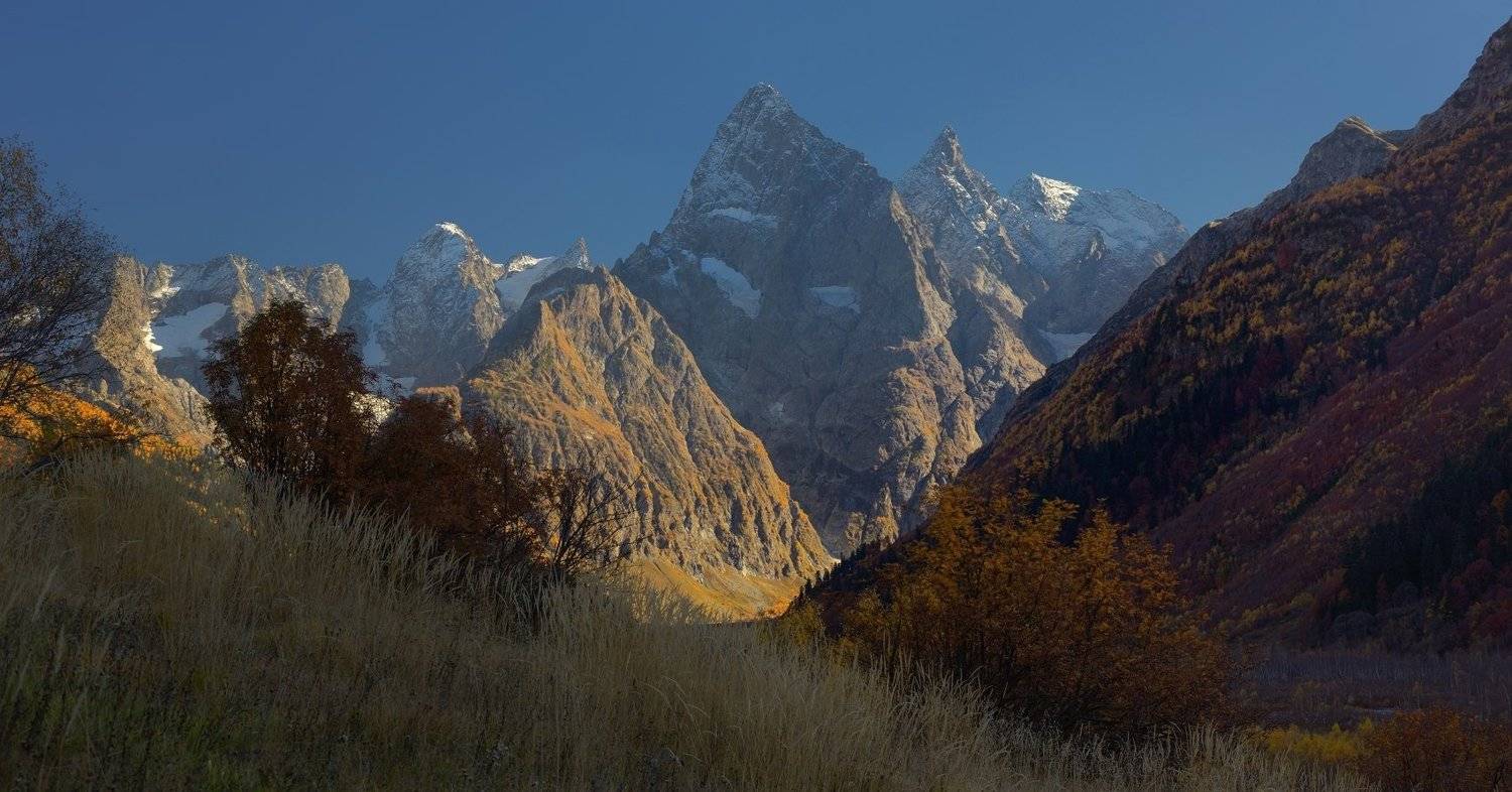 горы осень вечер домбай, Александр Жарников