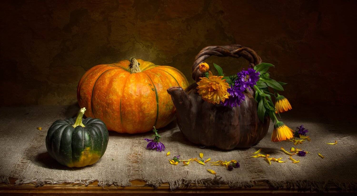 натюрморт, тыква, календула, октябринки, Татьяна Феденкова