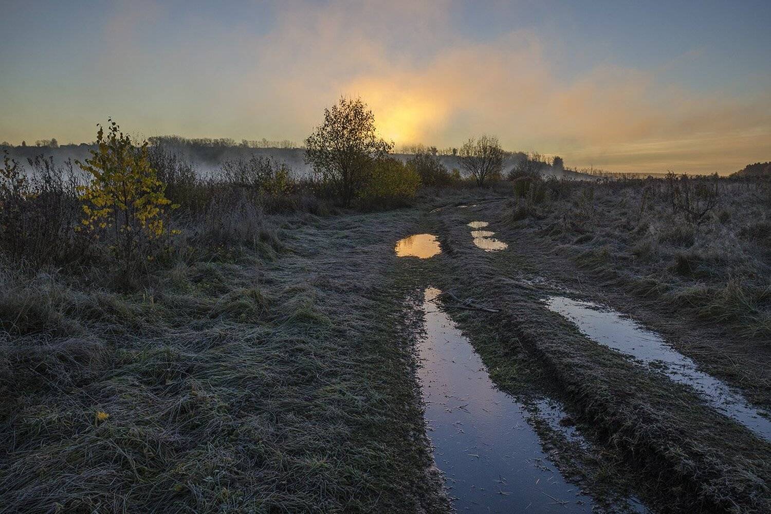 утро, рассвет, дорога, архангельское, Михаил Агеев