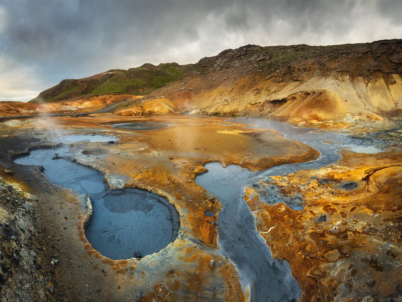 iceland,geothermal,panoramic,nature,summer, Unreal landscape фото превью