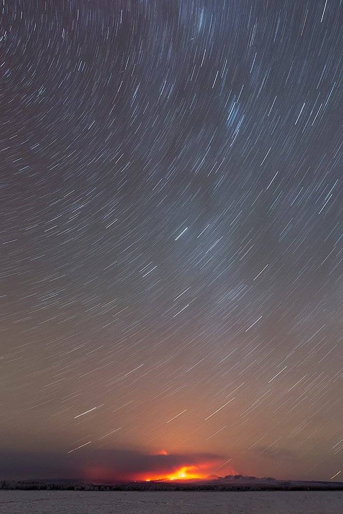 камчатка, вулкан, толбачик, извержение, звезды, Денис Будьков