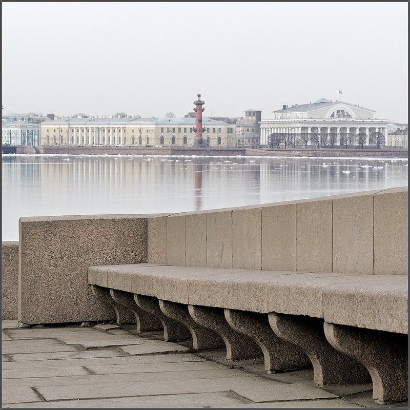 петербург, центр, нева, квадрат Утренняя питерская квадратная зарисовка с видом на Стрелку Васильевского острова от Троицкого моста фото превью